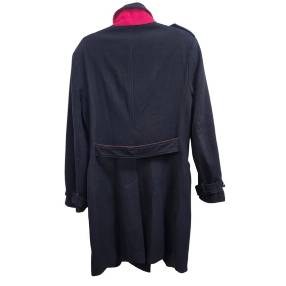 OPERATIONS NYC Black Wool Cashmere Military Peacoat Trench Coat Small USA Made - Picture 8 of 16